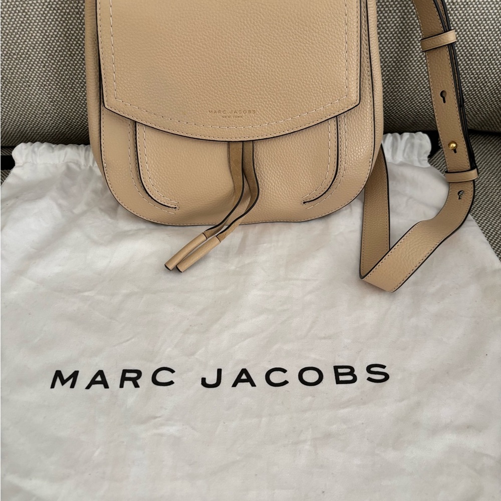 Marc Jacobs Tan Crossbody Bag with Flap Closure